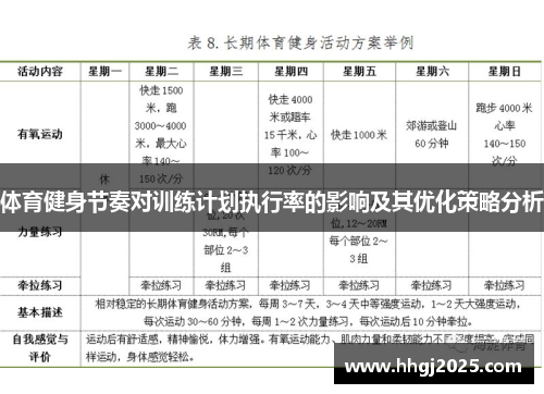 体育健身节奏对训练计划执行率的影响及其优化策略分析